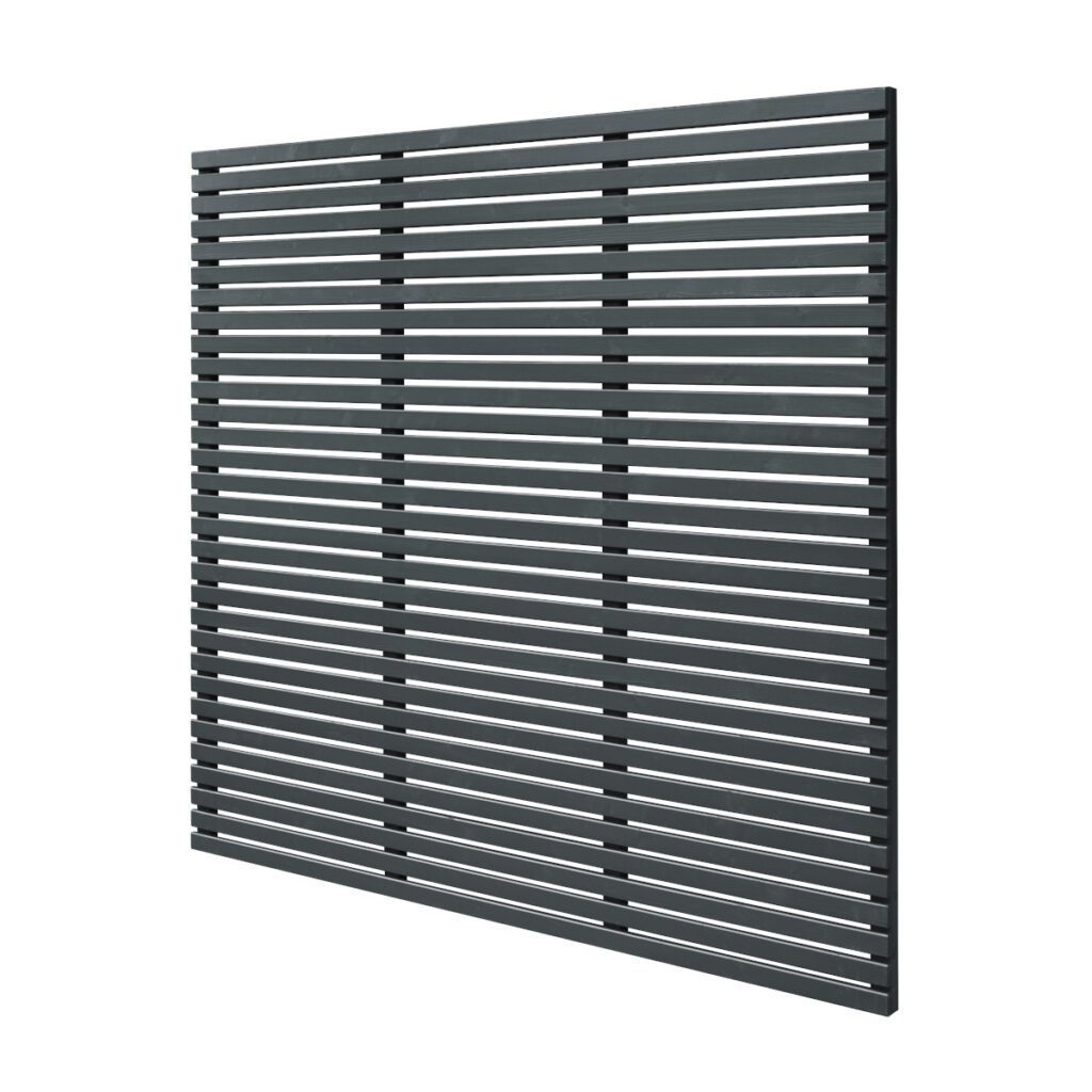 Forest Garden 1.8m x 1.81m Contemporary Slatted Fence Panel – Anthracite Grey – Pack of 5 5013053179635 2